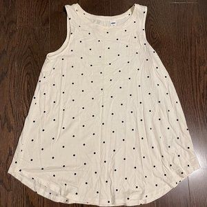 Old Navy Ultra Soft White Tank With Black Polka Dots
